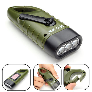 Mini Emergency Hand-crank Dynamo Solar Flashlight
