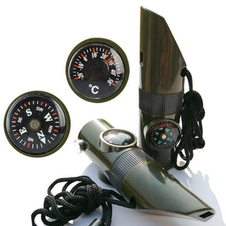 Compass Thermometer Flashlight Survival Whistle