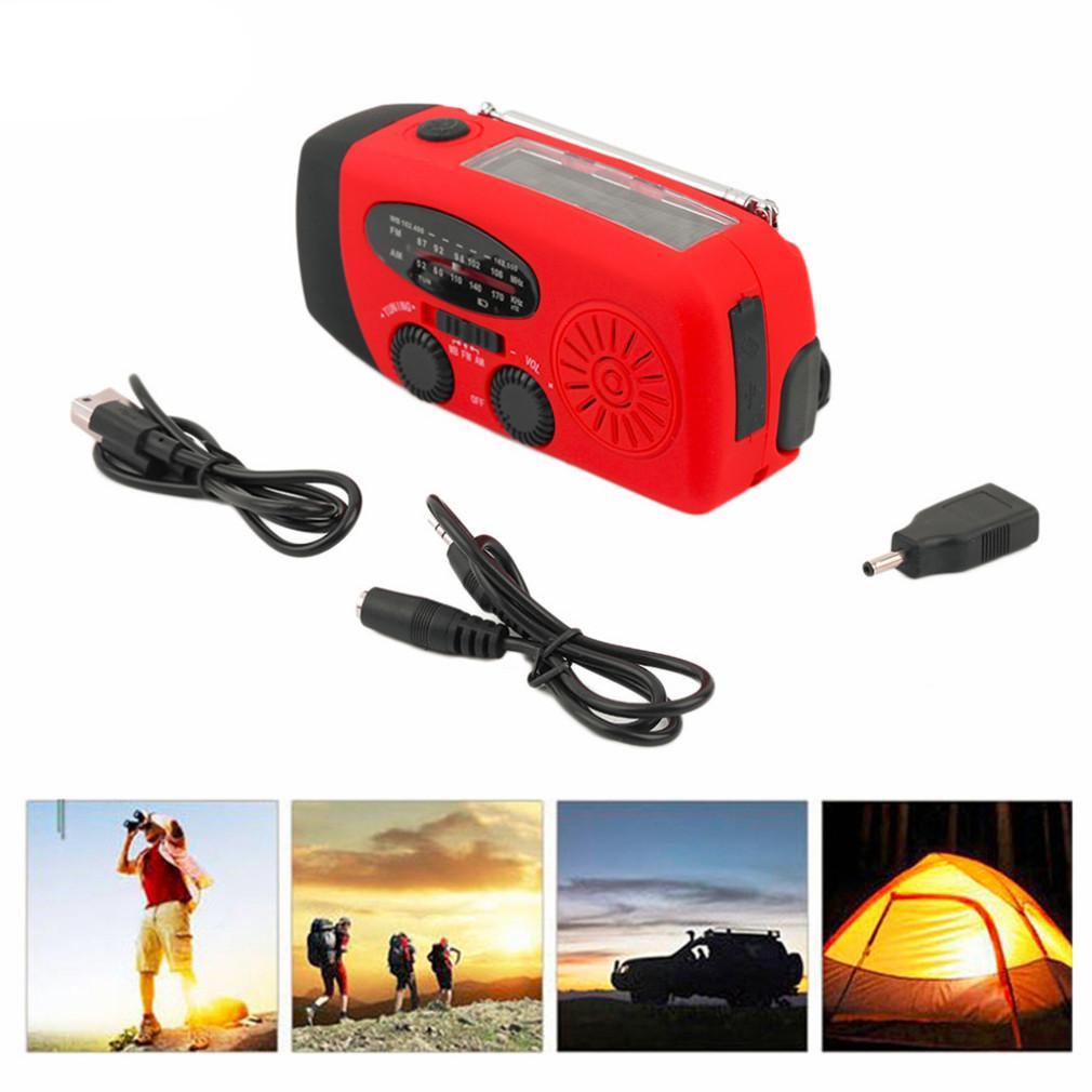 Emergency Hand Crank Solar-powered Flashlight